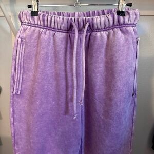 Zenana Purple Fleece Joggers Medium (Fits like a small) NWOT